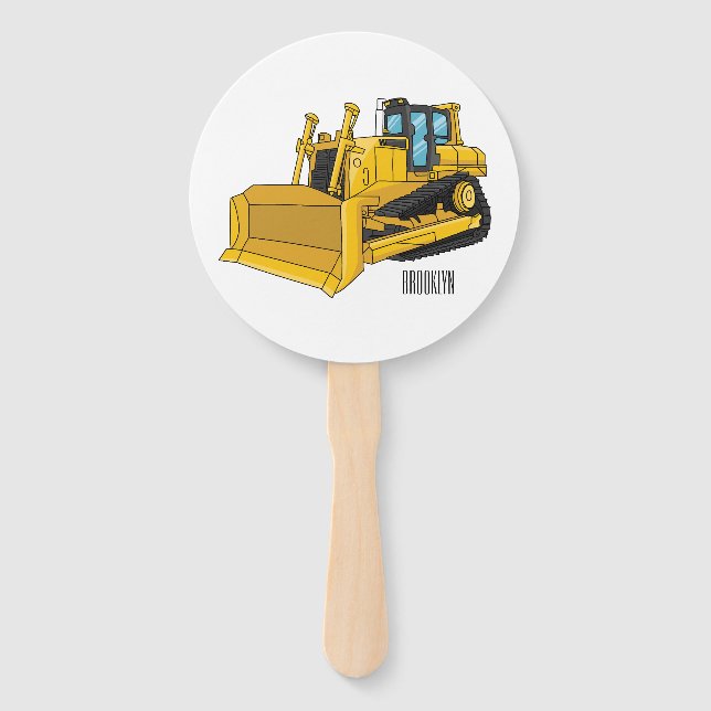 Éventail Illustration de dessin animé Bulldozer (Devant)