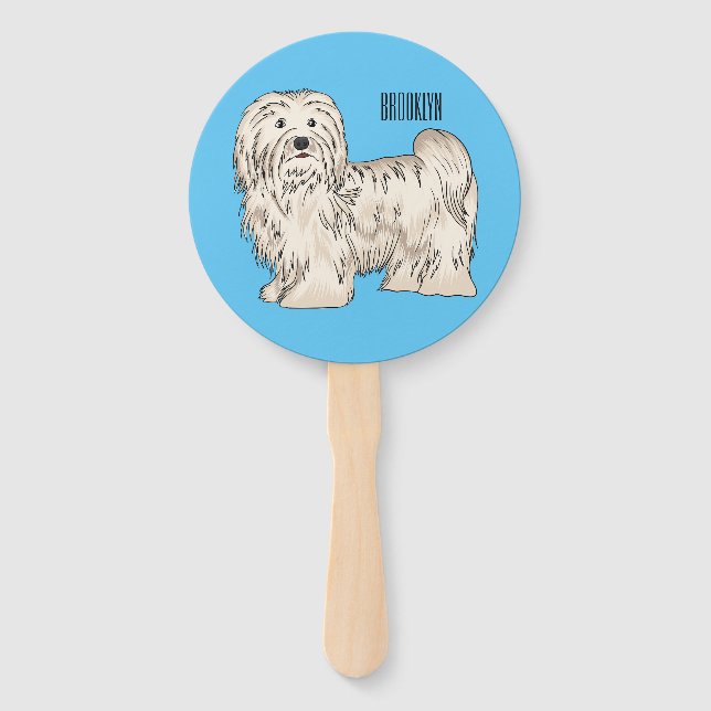 Éventail Illustration de dessin de chien de Havan (Devant)