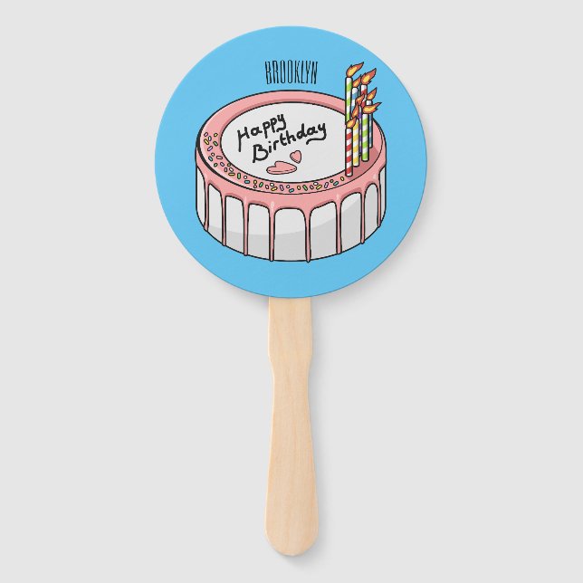 Éventail Illustration de gâteau d'anniversaire (Devant)