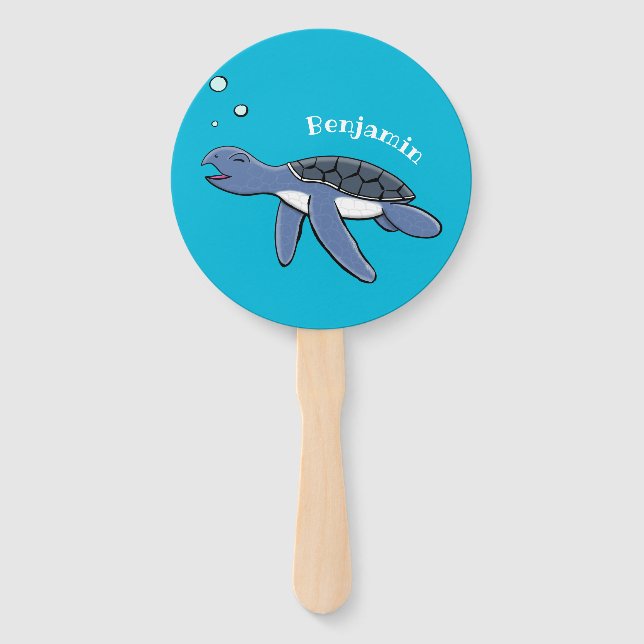 Éventail Illustration de la petite tortue de mer (Devant)