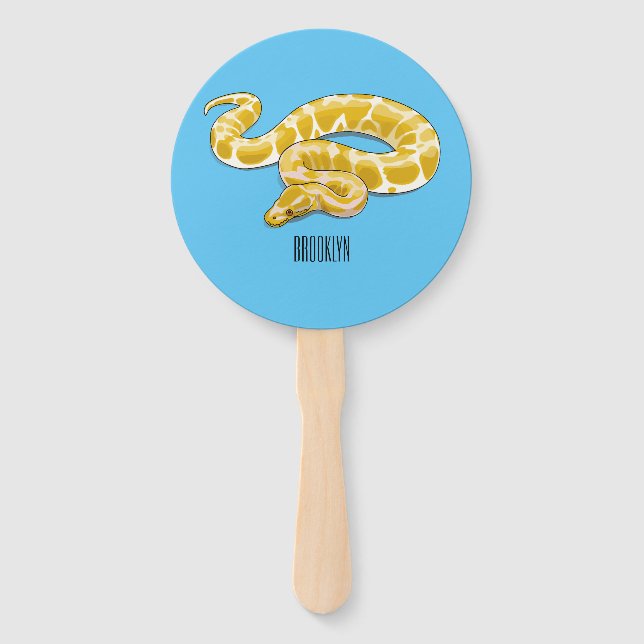 Éventail Illustration du serpent python birman (Devant)