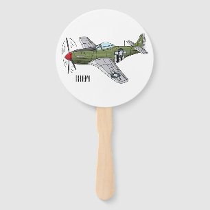 Éventail Illustration d'un avion militaire