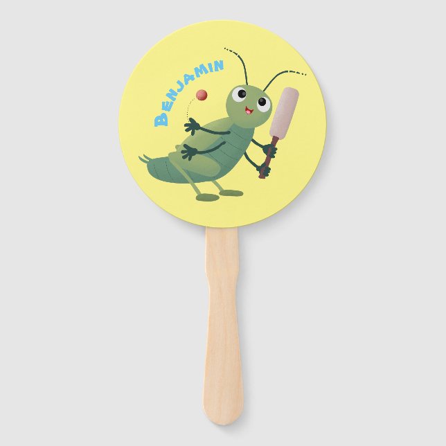 Éventail Illustration d'un insecte du cricket vert mou (Devant)