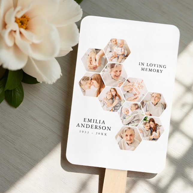 Éventail In Loving Memory Memorial Modern 10 Photos (Créateur téléchargé)