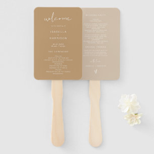 Éventail INDIE Bohemian Earth Toned Beige Wedding Programme