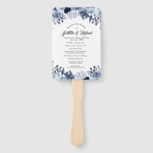 Éventail Indigo Garden Blue Floral Mariage