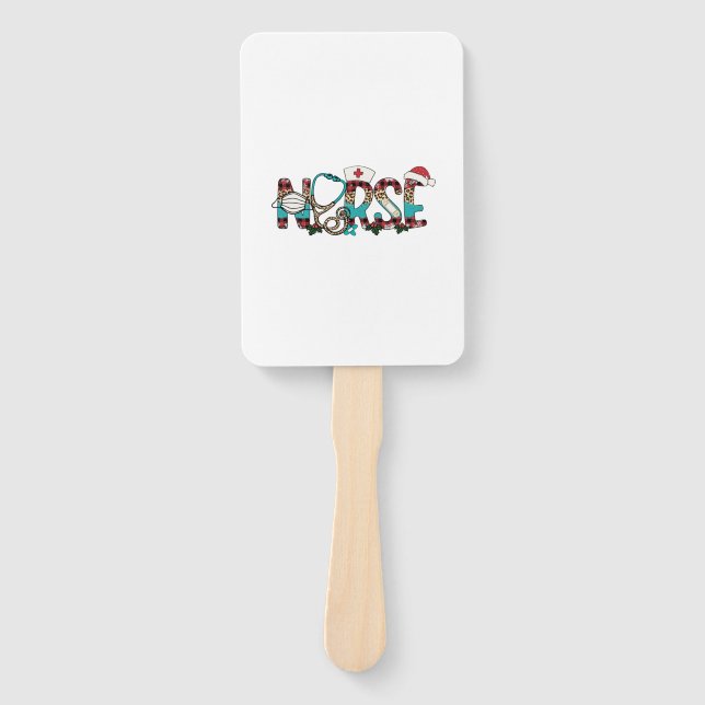 Éventail Infirmière de Noël 1 (Devant)
