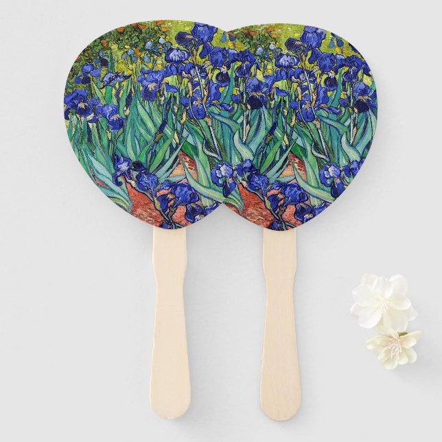 Éventail Irises par Vincent van Gogh (Devant et derrière)