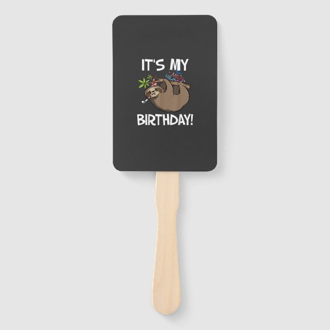 Éventail It's My Birthday Cute Sloth Party Outfit T-Shirt (Devant)