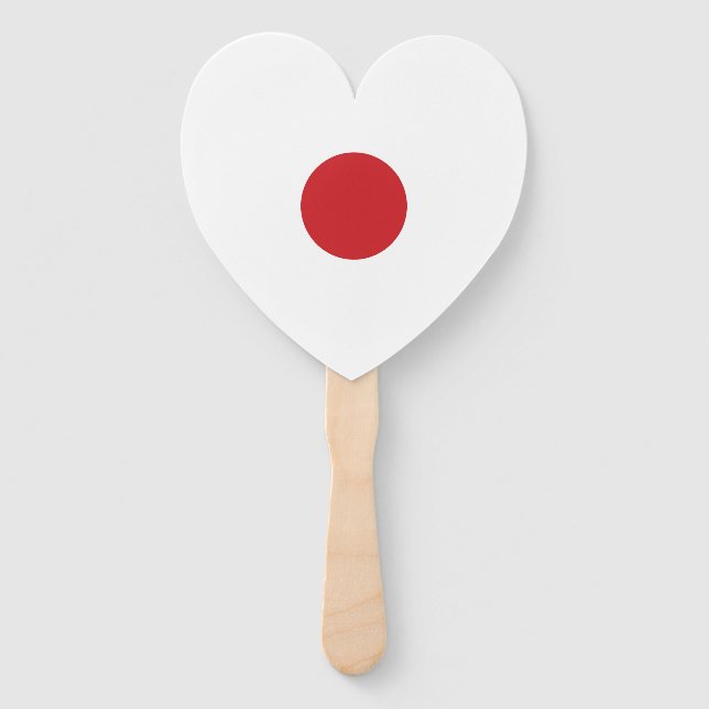 Éventail Japon | Coeur du drapeau japonais (Devant)