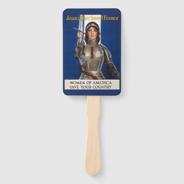 Éventail Jeanne d'Arc : La servante d'Orléans, héroïne du c (Devant)