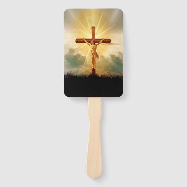 ÉVENTAIL JÉSUS SUR LA CROIX (Devant)