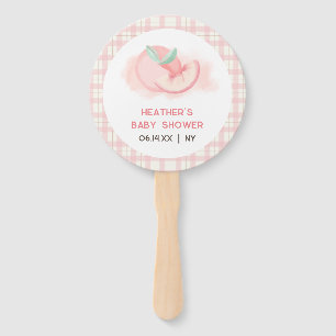 Éventail Joli Baby shower rose En vichy rose pâle
