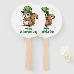 Éventail Joli écureuil de la Saint Patrick avec Casquette v