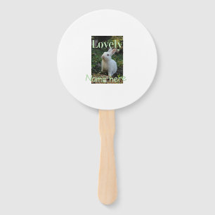 Éventail Joli nom de photo de lapin de compagnie vert paste