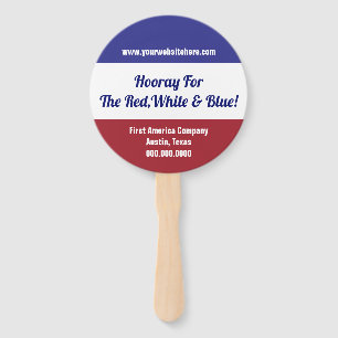 Éventail Jour de l'indépendance rouge, blanc et bleu 4 juil