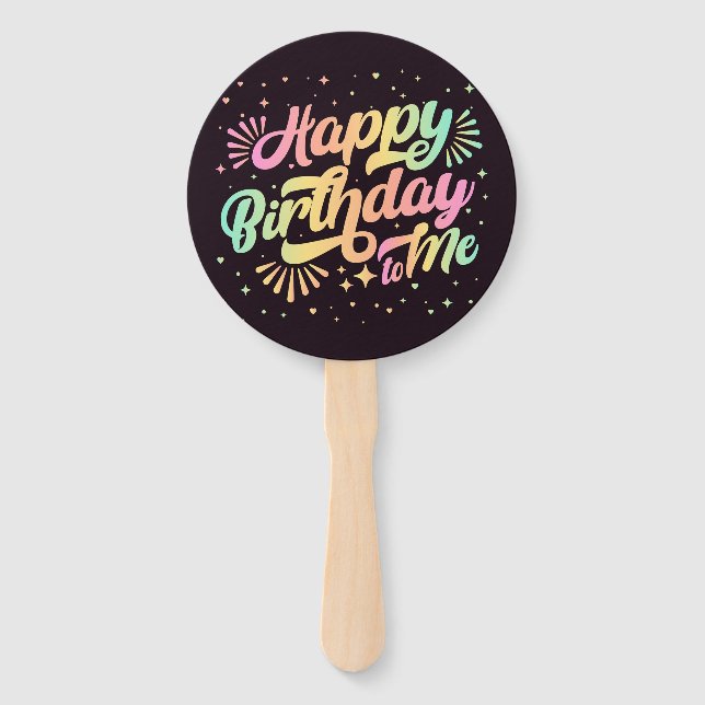 Éventail Joyeux Anniversaire Pour Moi, Ventilateur À Main P (Dos)