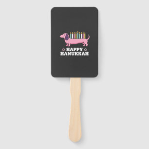 Éventail Joyeux Hanukkah chien teckel