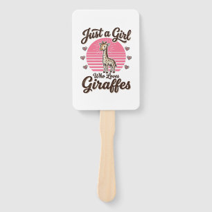 Éventail Juste une fille qui aime les girafes vintage shirt