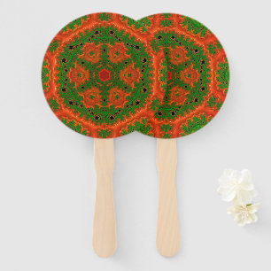 Éventail Kaleidoscope orange et vert Ensemble de ventilateu