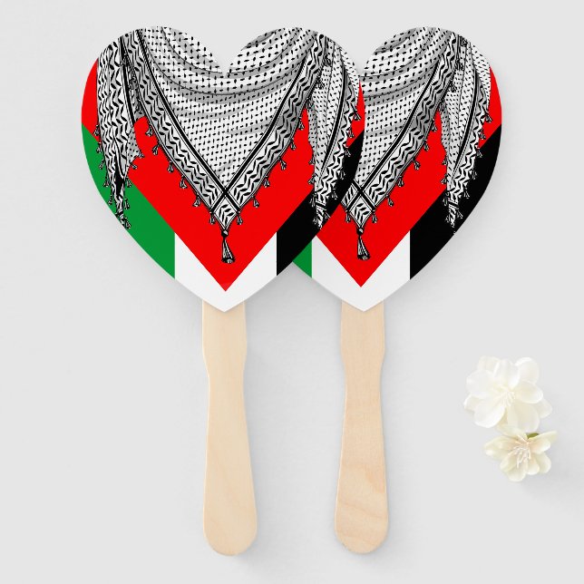 Éventail Keffiyeh Écharpe palestinienne tissu traditionnel (Devant et derrière)