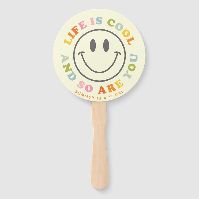 Éventail La vie est Cool heureux visage souriant Emoji (Dos)