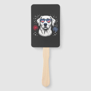 Éventail Labrador patriotique avec lunettes de soleil USA
