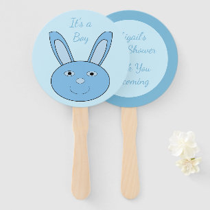Éventail Lapin Bleu Garçon Visage Printemps Pâques Baby Sho