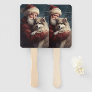 Éventail Lapphund finlandais Père Noël Noël Fête