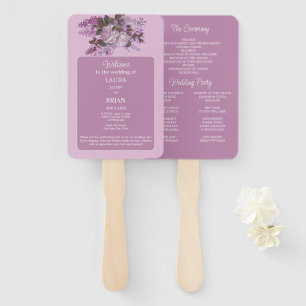 Éventail Lavande, Lilacs, Roses, Programme de mariage Venti