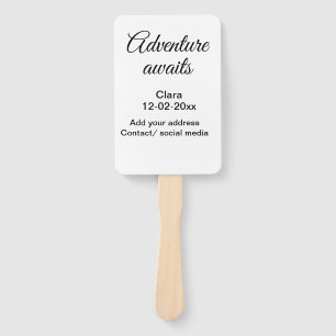 Éventail L'aventure commence ajouter nom date année lieu
