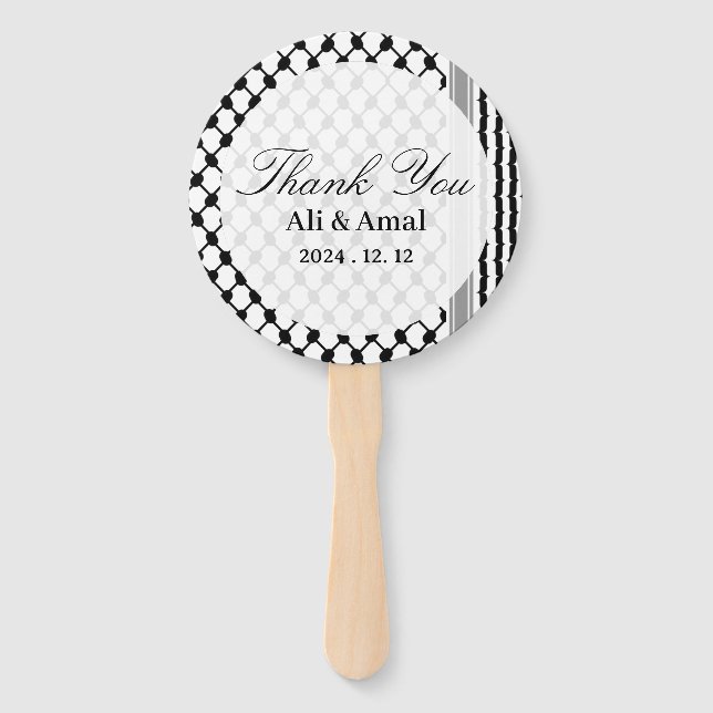 Éventail Le Palestinien Hatta Keffiyeh Mariage du Merci (Devant)