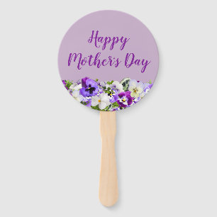 Éventail Le pourpre fleurit le jour de mère heureux