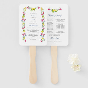 Éventail Lemon Floral Amalfi Programme de mariage italien
