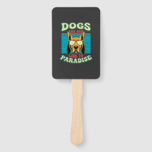 Éventail Les chiens sont notre lien avec le paradis Retro V