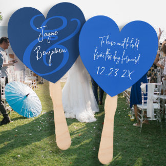 Éventail Les fans mariages ont et tiennent dit bleu marine