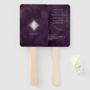 Éventail Lignes fines Gold Abstrait Mariage V1 Plum ID867