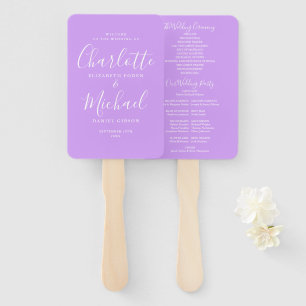 Éventail Lilac Orchid Lavender Script Wedding Programme