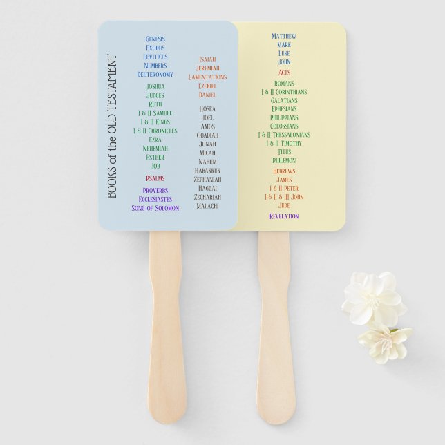 Éventail Livres des fans de la main de la Bible (Devant et derrière)