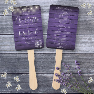 Éventail Lumières de Chaîne en Bois Rustique Violet Program