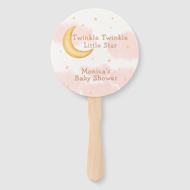 Éventail Lune Stars Twinkle Twinkle Girl Baby Douche (Devant)
