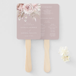 Éventail Luxe Blush Floral programme de mariage botanique f