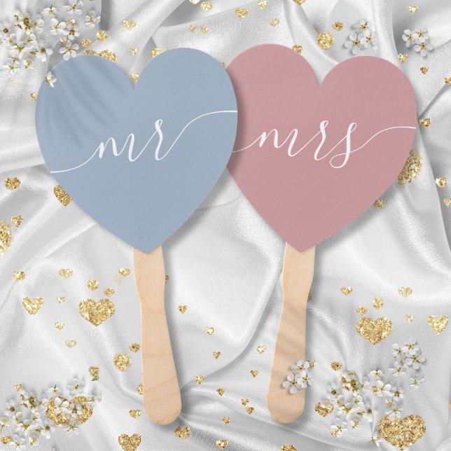 Éventail M. Mme Bride ou Mariage de chambre Ventilateur de  (Mr Mrs Bride or Groom Wedding Game Hand Fan)