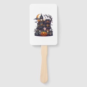 Éventail Maison Hantée Halloween Squelettes Citrouille Fant