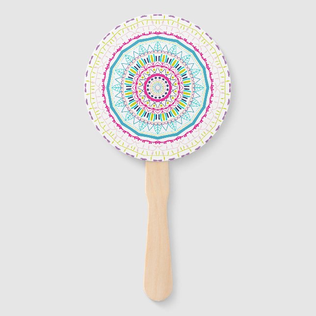 Éventail mandala coloré (Devant)