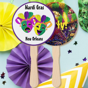 Éventail Mardi Gras Fête Colorée Favoriser Ventilateur À Ma