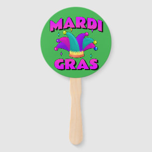 Éventail Mardi Gras Jester Casquette Fan main