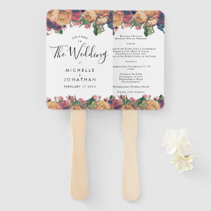 Éventail Mariage Boho Vintage Rose antique
