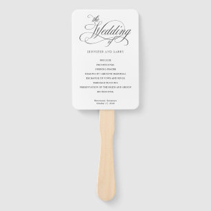 Éventail Mariage classique élégant Script Flouris