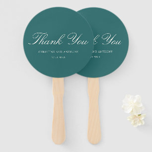 Éventail Mariage Classique Teal Ancien Argent
